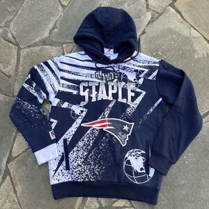 New England Patriots NFL x Staple All Over Print Pullover Hoodie Football Team L